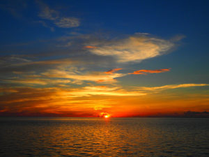 西表島　バラス島の夕日